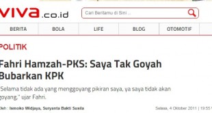 fahri hamzah ingin bubarkan kpk