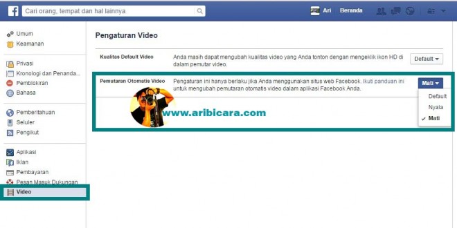 Cara Edit Pemutaran Otomatis Video di Facebook